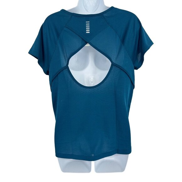 Under Armour Open Back/Cutout Fitted Heat Gear Reflective Top Women's Size L - Picture 3 of 10